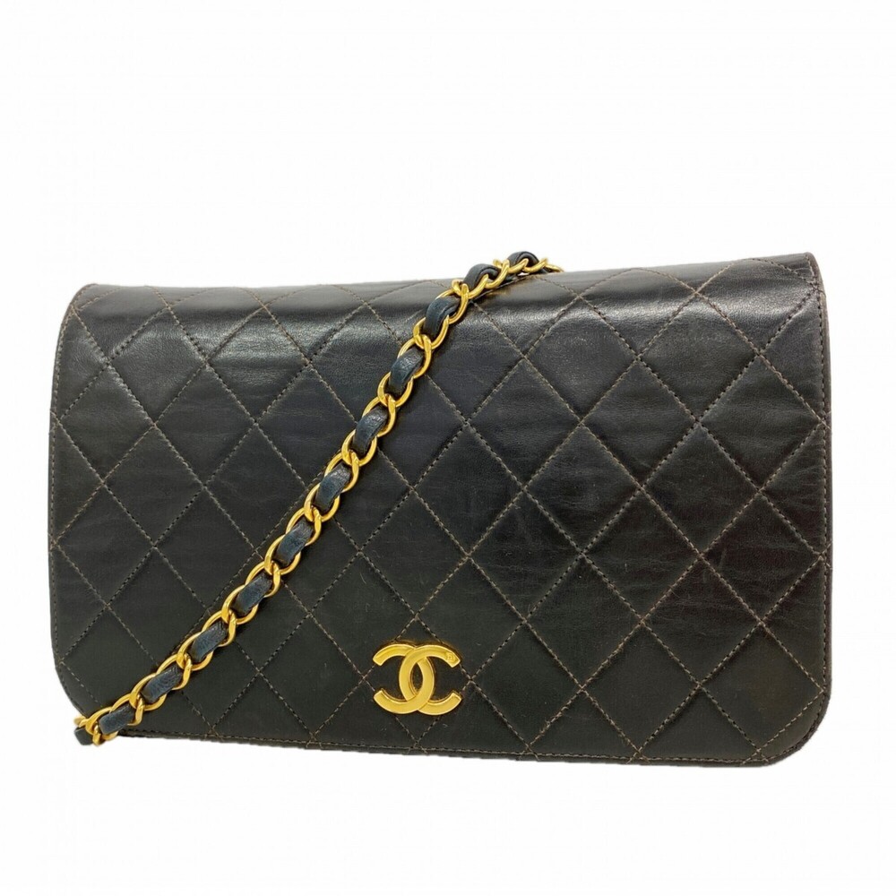 Chanel Matelassé Chain Shoulder Bag, Lambskin, Black, Women's, P3153243